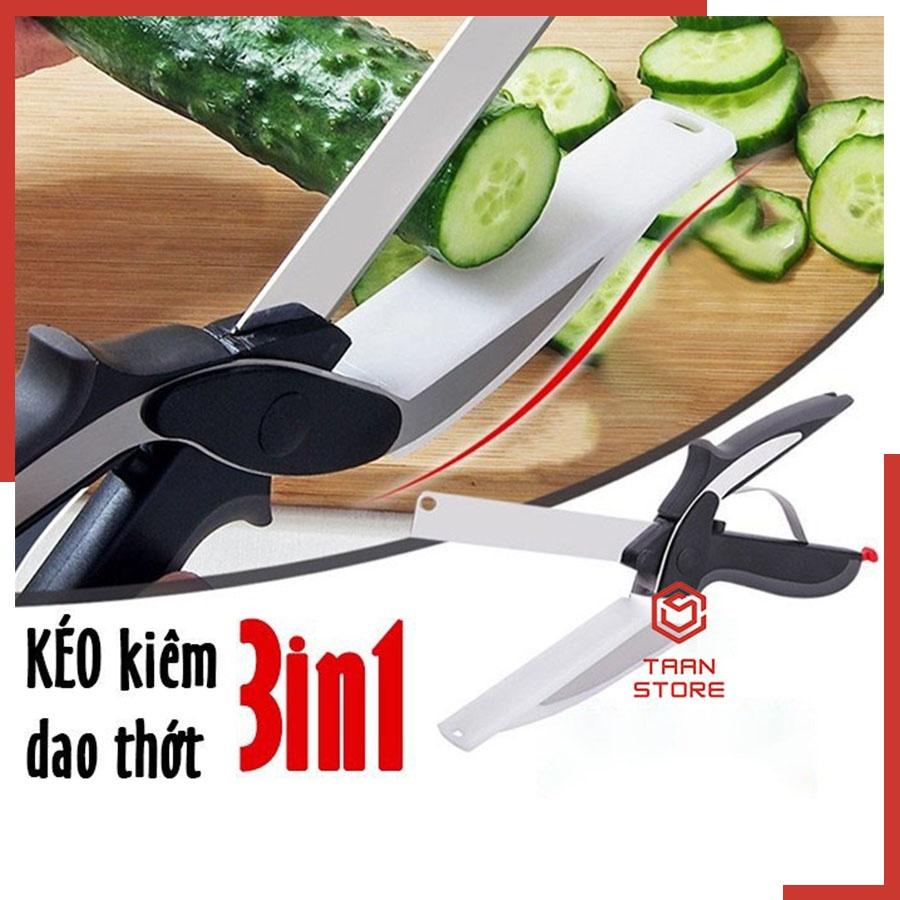 Kéo Cắt Rau Thịt Đa Năng Clever Cutter Chất Liệu Thép Không Rỉ - Kéo Bếp Đa Năng 3 in 1 - Kéo Cắt Củ Quả Tiện Lợi