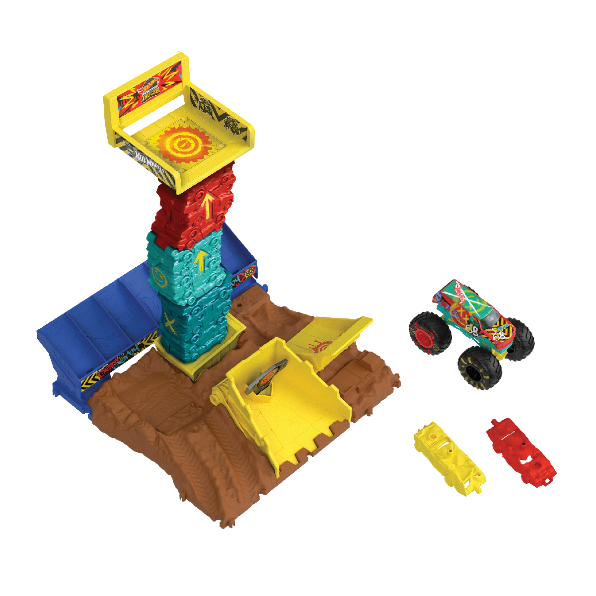 Bộ Đấu Trường Monster Trucks - Đánh Đổ Tòa Tháp Hot Wheels HNB92