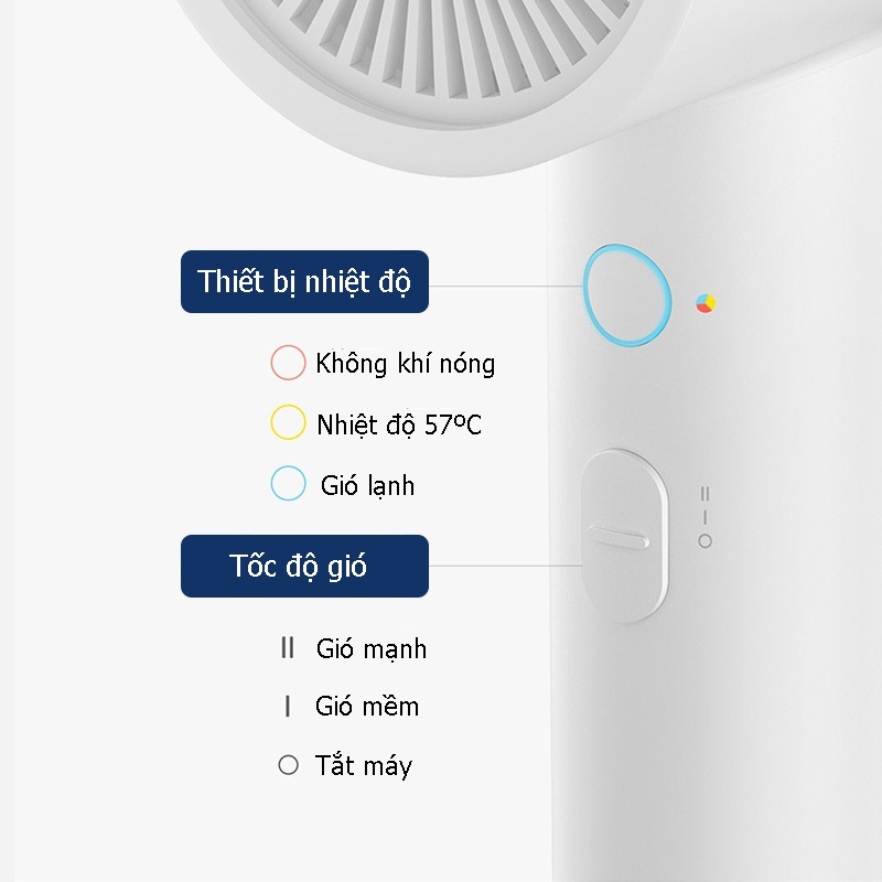 Máy sấy tóc Sothing Mijia H300, công suất 1600w, ion âm giúp bảo vệ tóc- Hàng chính hãng