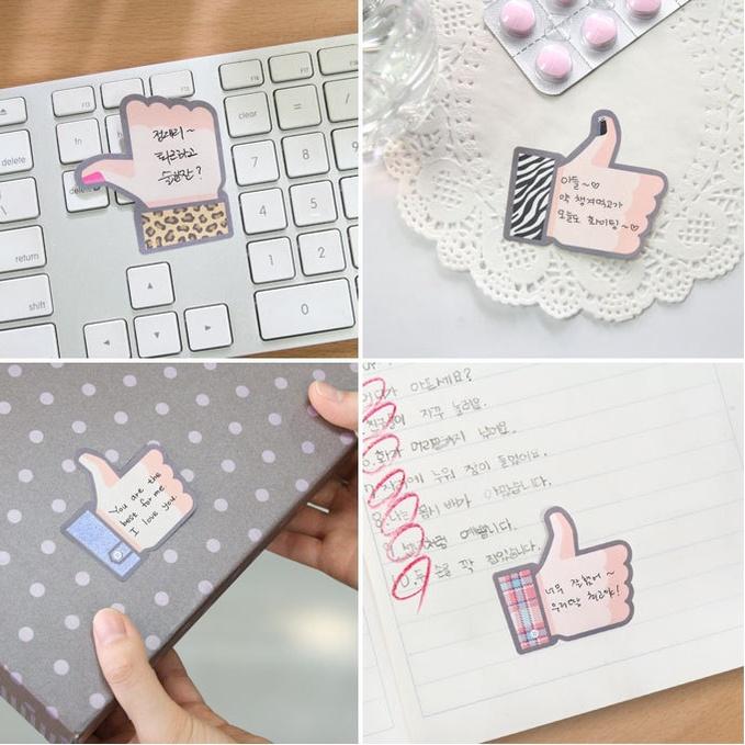 40 miếng Giấy note ghi nhớ Post-It, hình bàn tay LIKES dễ thương sáng tạo tiện dụng; kích thước 60 * 56mm PK620