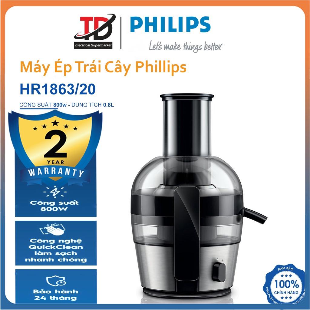 Máy Ép Trái Cây Philips HR1863/20, 800W Công nghệ Quick Clean, Hàng Chính Hãng