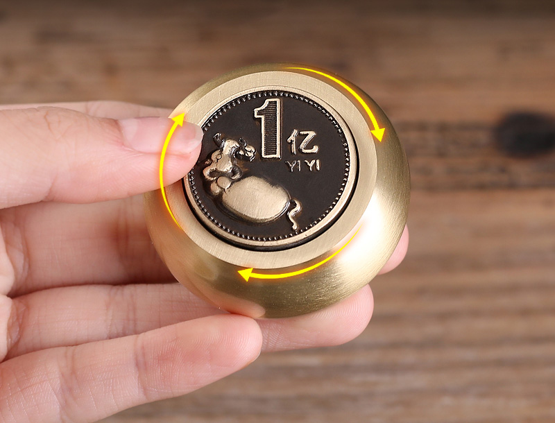 Con quay hình con trâu sửu bằng đồng thau phong thủy