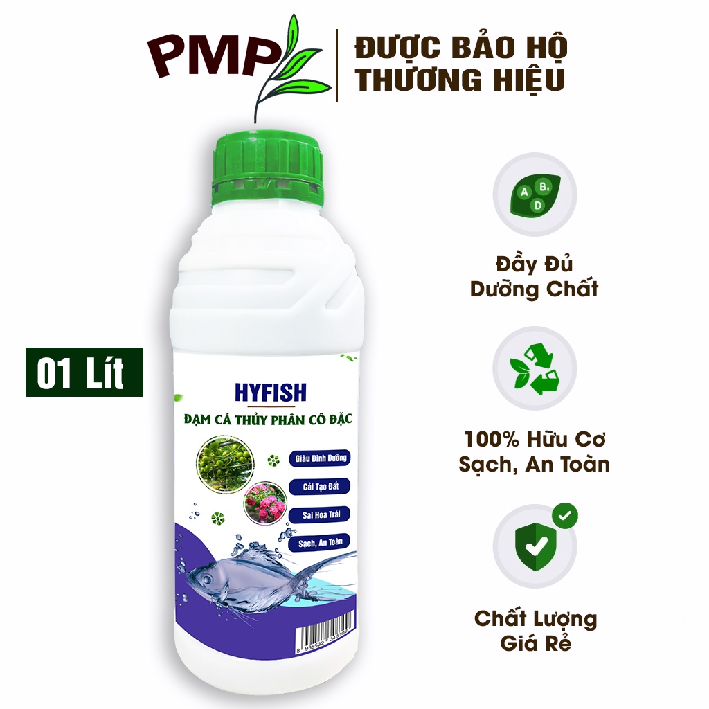 Phân đạm cá hữu cơ Hyfish PMP cho rau sạch, hoa, cây cảnh, cây ăn trái