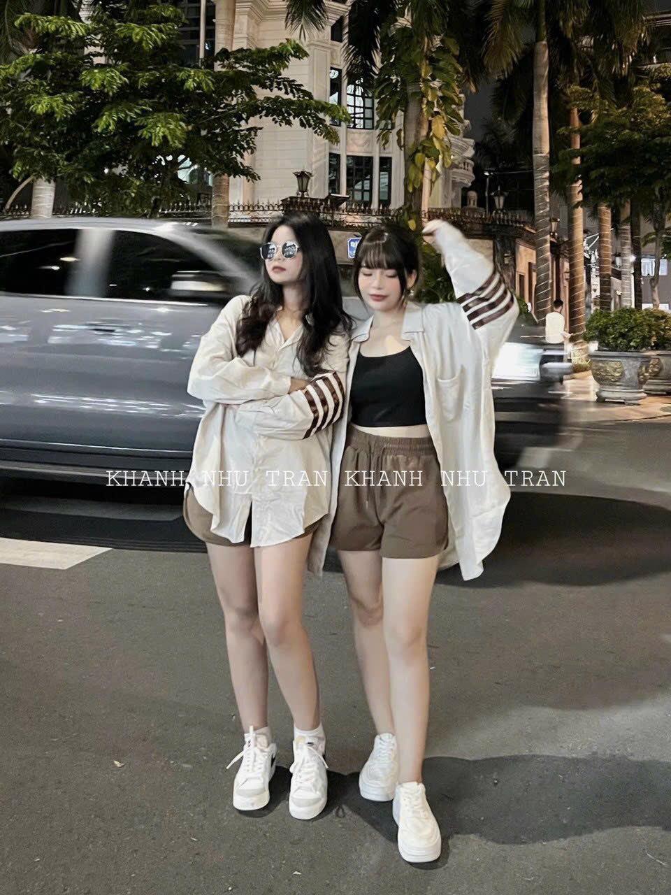 SET ĐI CHƠI, SET 3 MÓN ÁO SƠ MI TAY DÀI MIX ÁO BRA PHỐI QUẦN ĐÙI CỰC THỂ THAO