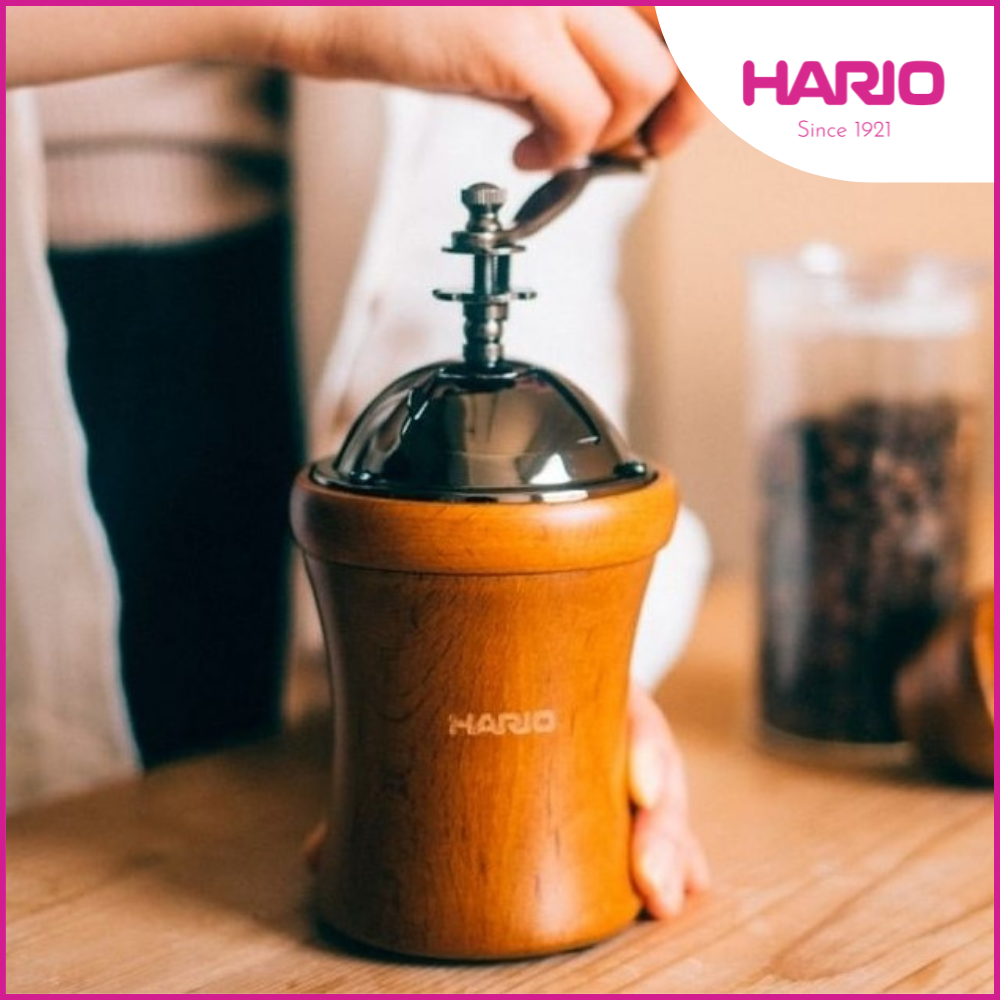 Cối xay cà phê Hario hộp gỗ lưỡi gốm