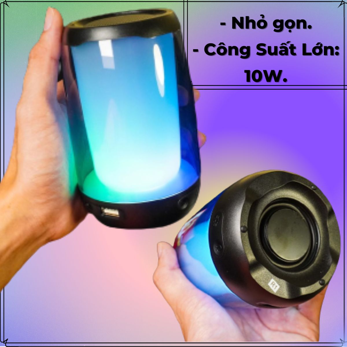 Loa Bluetooth Pluse 4 Mini Nghe Nhạc Công Suất Lớn, Bass Mạnh, Led Đổi Màu, Có Khe Cắm Thẻ Nhớ, USB, FM.. Công Suất 10w