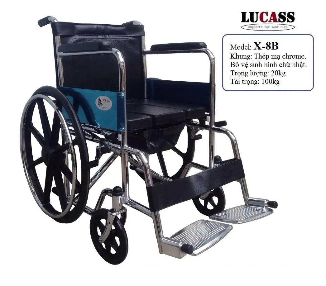 Xe lăn tay có bô vệ sinh LUCASS X-8B