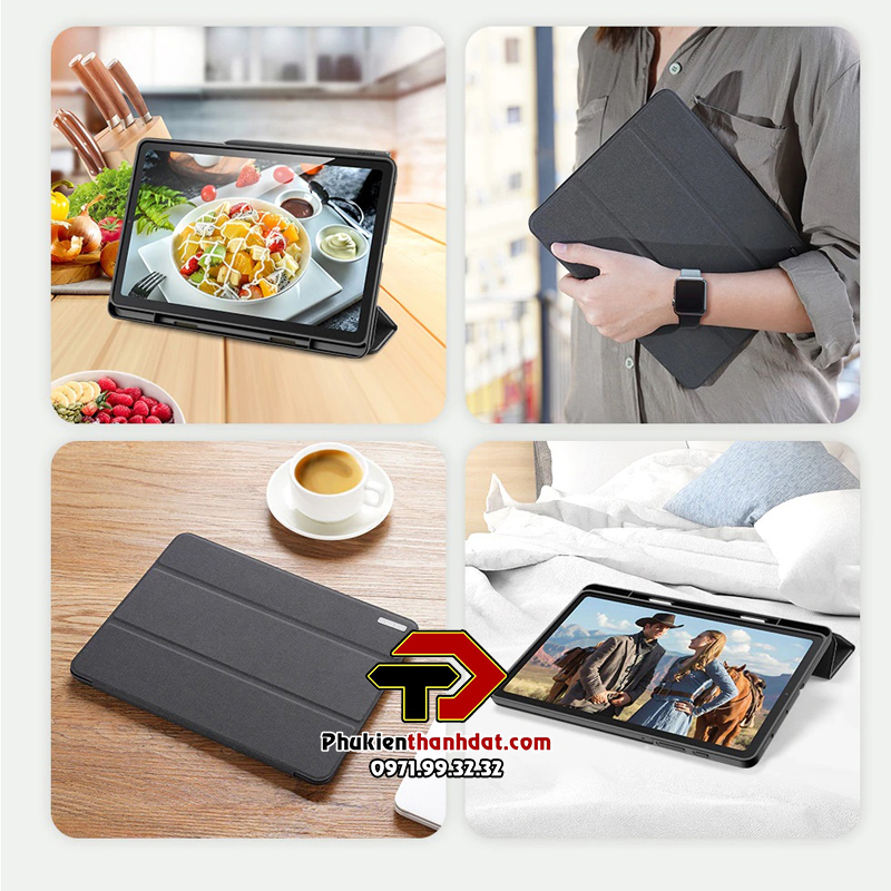 Bao da cho Samsung Galaxy Tab S6 Lite P610/P615 chính hãng Dux Ducis Domo có ngăn đựng bút - Hàng chính hãng