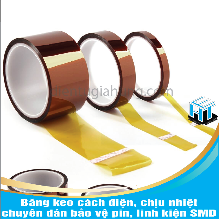 1Cuộn Băng keo cách điện, chịu nhiệt, chuyên dán bảo vệ pin, linh kiện SMD loại 10mm