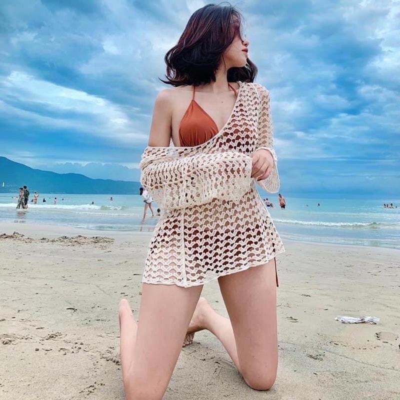 Áo lưới mặc ngoài bikini đi biển️choàng ren móc Quảng Châu Đẹp