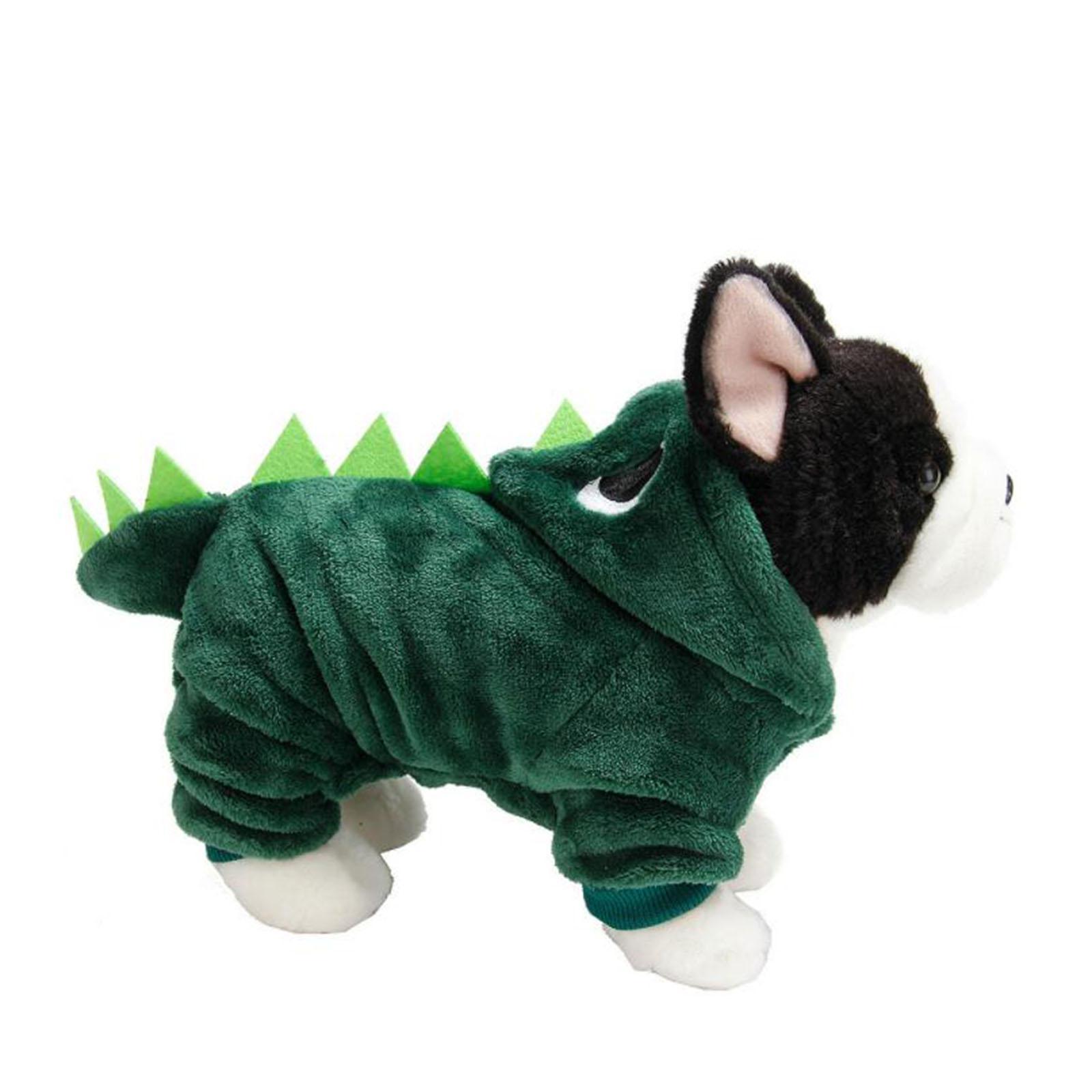 Dog Clothes Dinosaur Jumpsuits Fleece Hoodie Pajamas Jacket Cute Fancy Dress