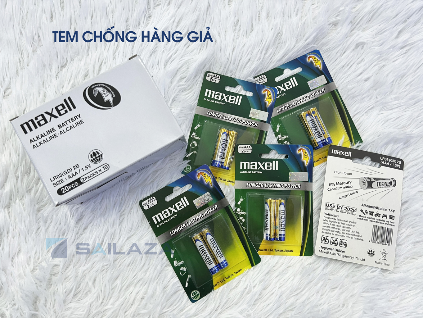 Pin AA, AAA, 2a, 3a Maxell Alkaline xanh chính hãng 1.5V Vỉ 2 viên