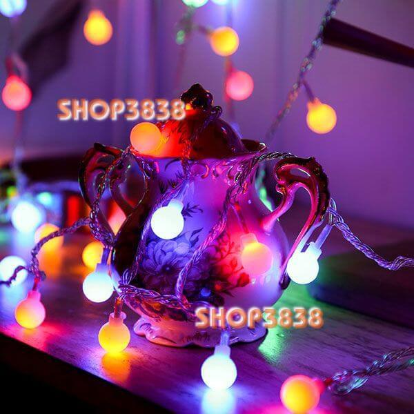 Dây Đèn Led Bi Đục Tròn Dài 3M - 20 Bóng Nhiều Màu Trang Trí Noel Lễ Tết