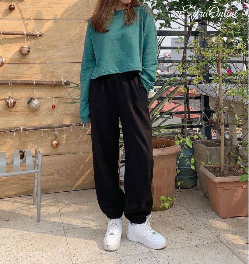 Quần thể thao nữ, quần jogger chất nỉ tổ ong mịn không bai xù, co dãn thoải mái thoáng mát
