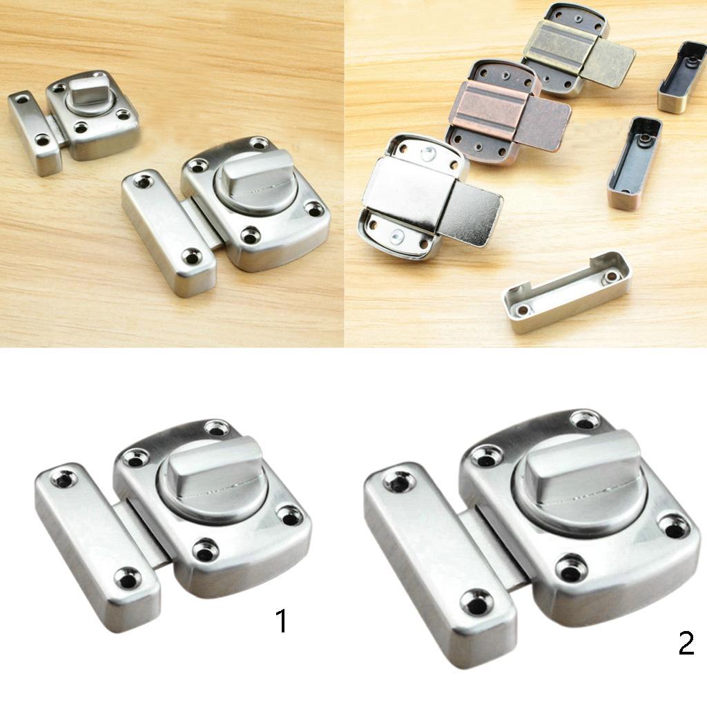 2Pcs Shed Door Lock Turn Bolt Catch Latch for Bathroom Toilet Bedroom Silver