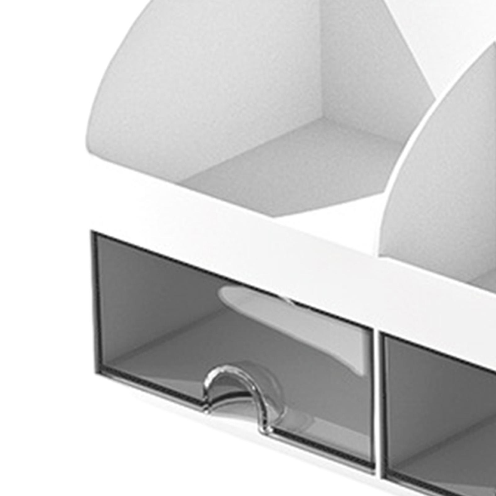 Desk Organizer with Drawers Makeup Brush Storage Holder Cosmetic Desk Accessories Makeup Organizer for Office Counter Dresser