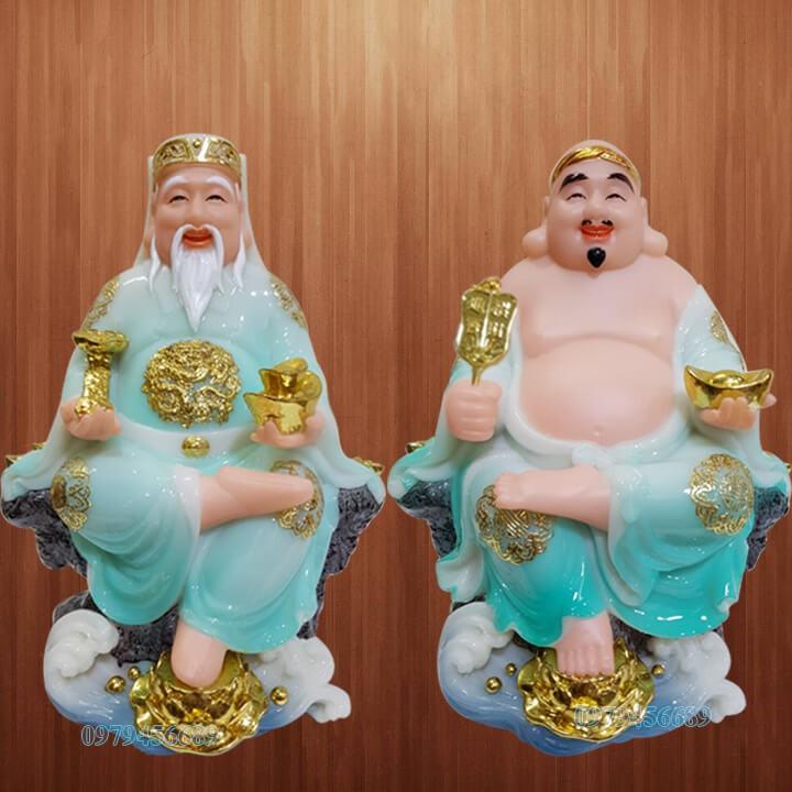 Cặp tượng thần tài ông địa đá cao cấp 8 inch - M6