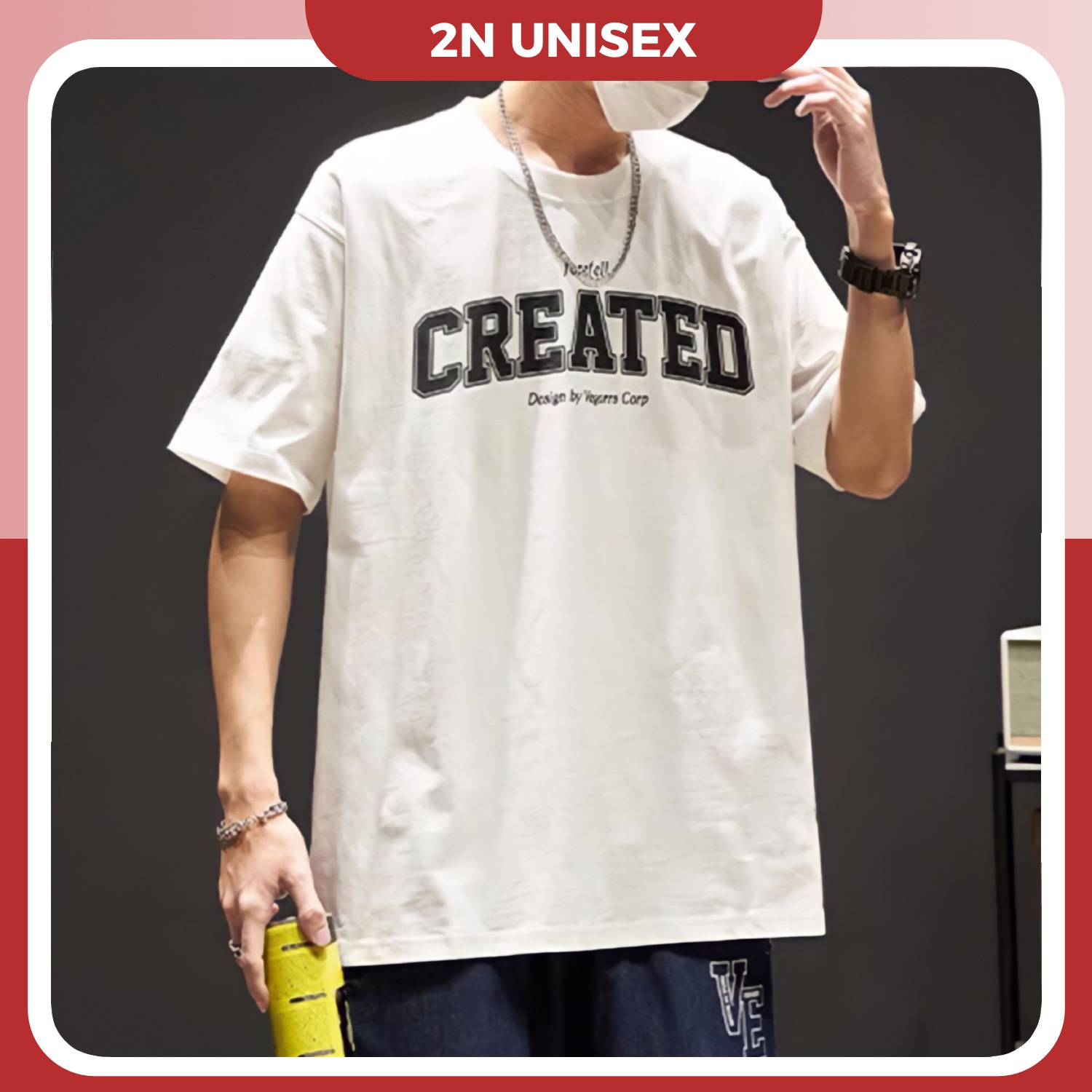 Áo thun Tết tay lỡ form rộng - phông nam nữ cotton oversize - T shirt CREATED - 2N Unisex