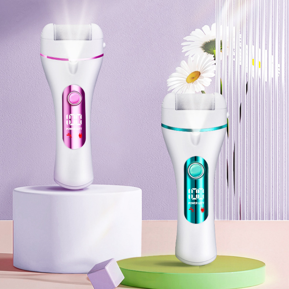 Máy chà gót chân cao cấp CS-5680 - TẶNG kem dưỡng, dụng cụ chà gót 3 đầu mài 2 cấp độ, loại bỏ vết chai tẩy tế bào da chết, sạc pin tự động