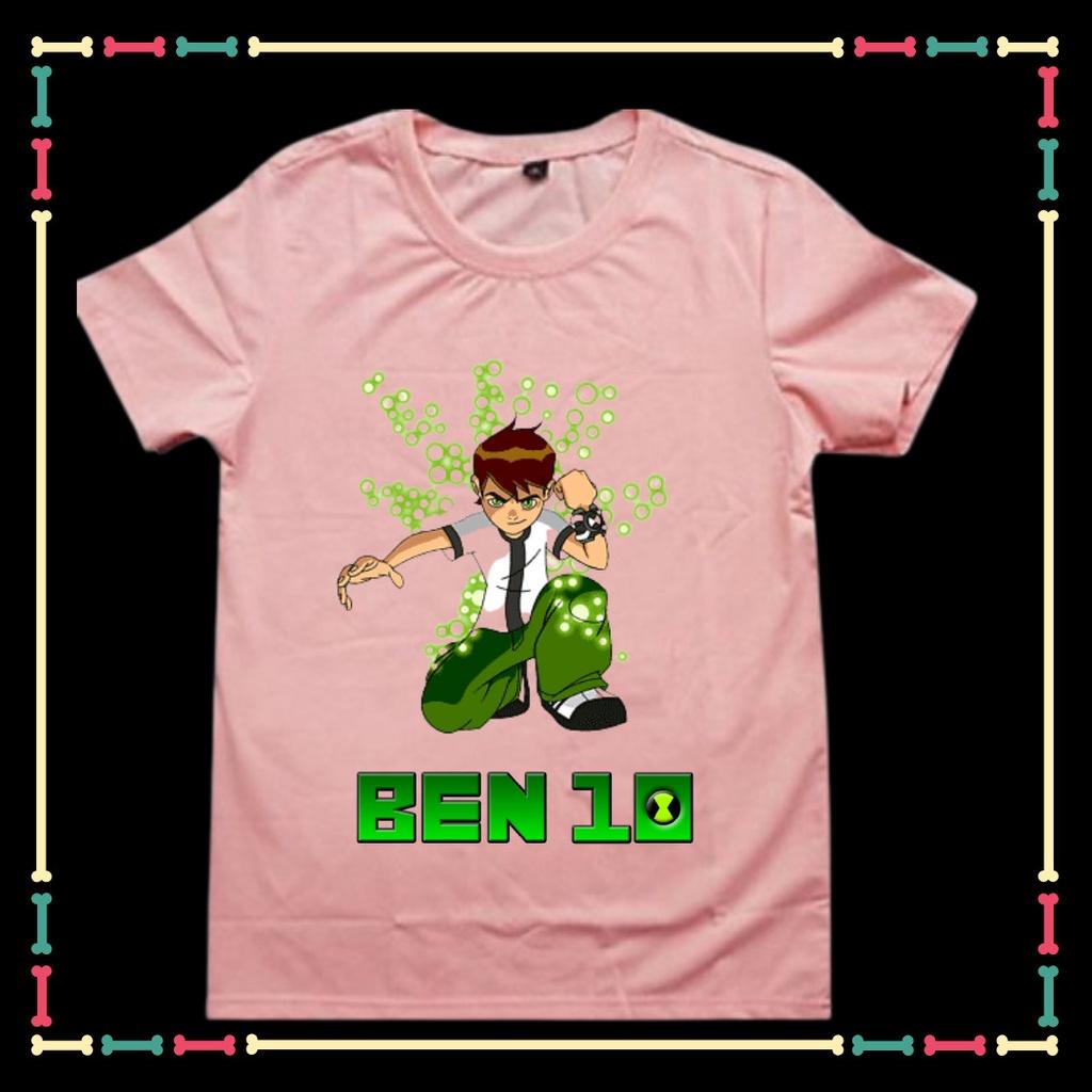 Áo Phông Benten Ben10 tay ngắn cổ tròn cho trẻ em Vải thun Thái co giãn 4 chiều