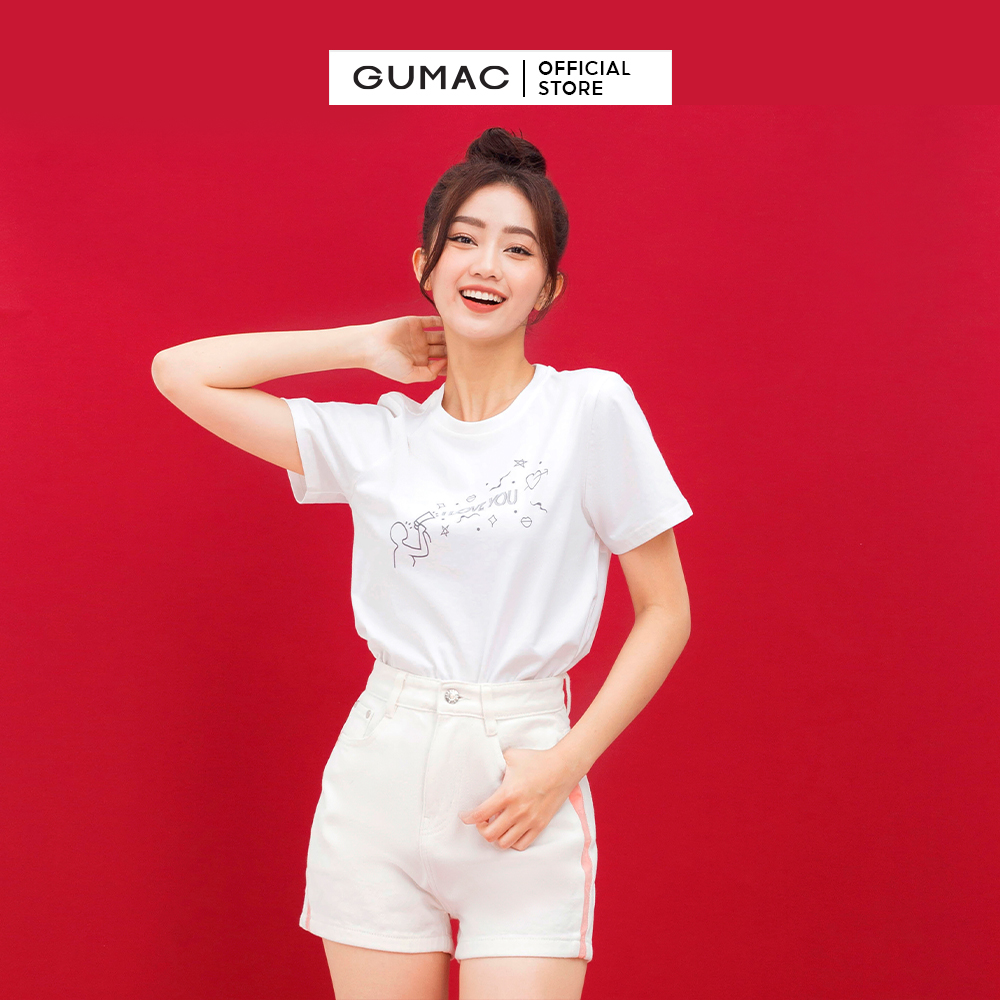 Quần short jean GUMAC QJC01053 nữ phối màu