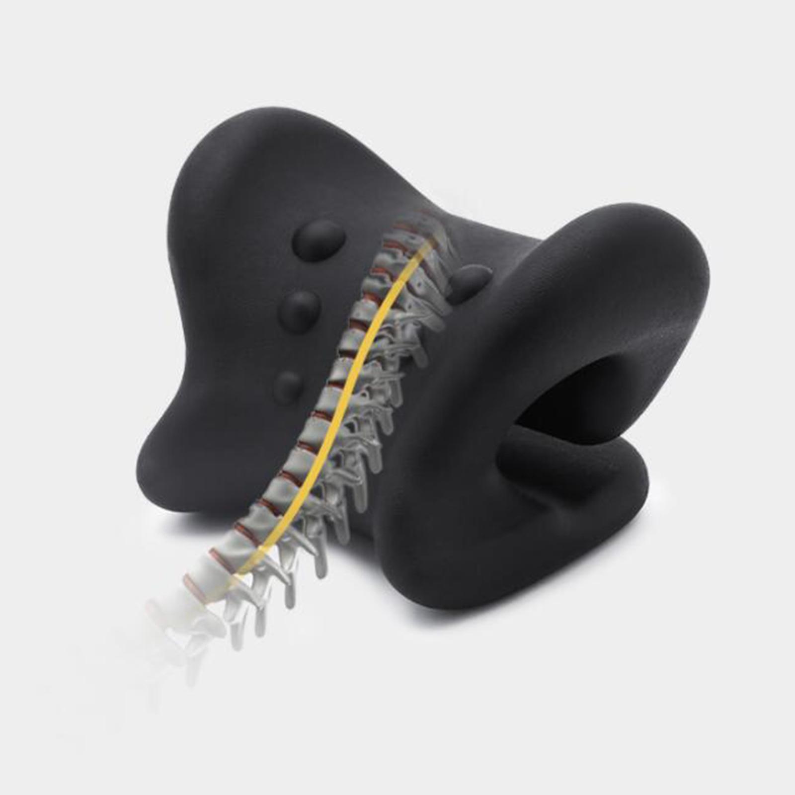 Neck Shoulder Relaxer Cervical Device for Pillow Stretcher 6 Point Black