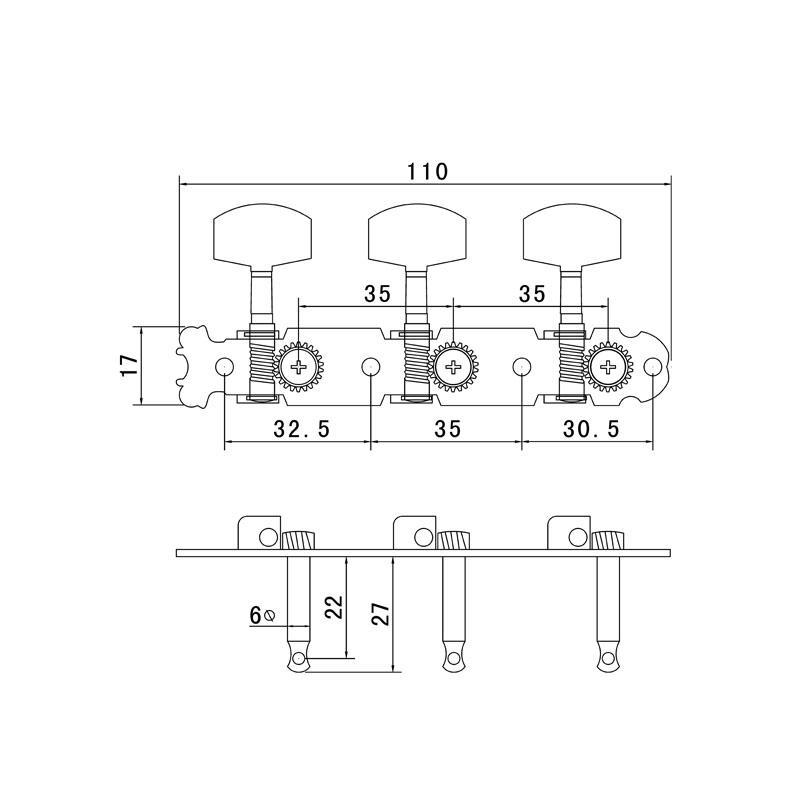 Classical Guitar String Tuning Pegs Tuner Machine Heads 3L 3R