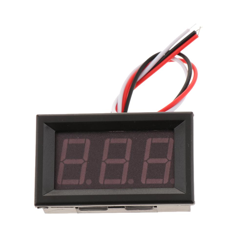 DC 0-100V 3 ĐÈN LED Dây Bảng Điều Khiển Kỹ Thuật Số Điện Áp Volt Đồng Hồ Hiển Thị Vôn Kế