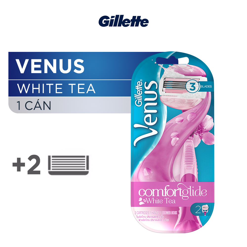 Bộ Dao cạo Gillette Venus Hương Hoa Trà 1 cán + 2 đàu lưỡi