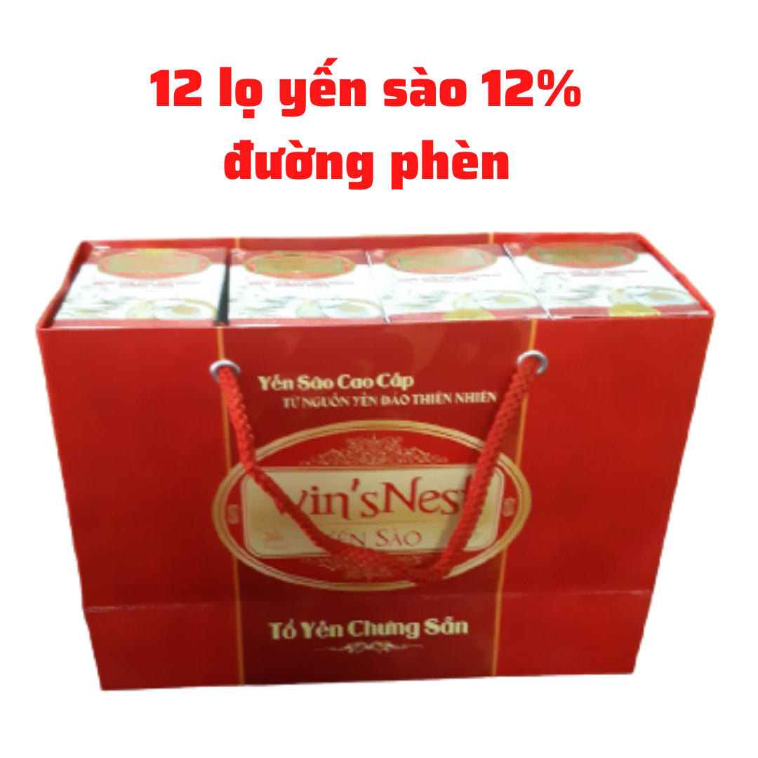 Combo 12 Lọ Nước Yến Sào win'sNest Đường Phèn 12% (70 ml/ Lọ)