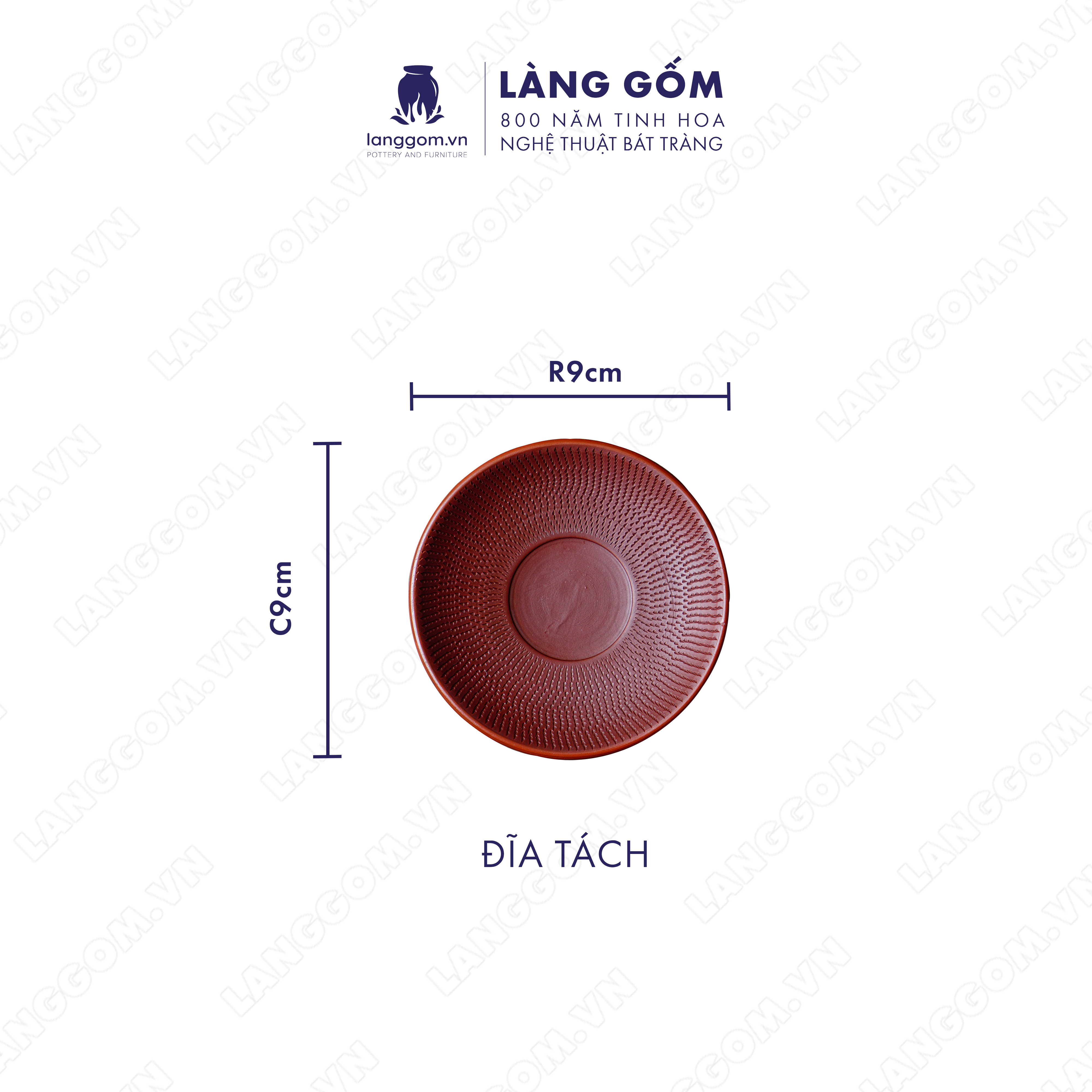 Bộ ấm chén đất nung chuôi ganh - Men mộc - Gốm sứ Bát Tràng - langgom.vn
