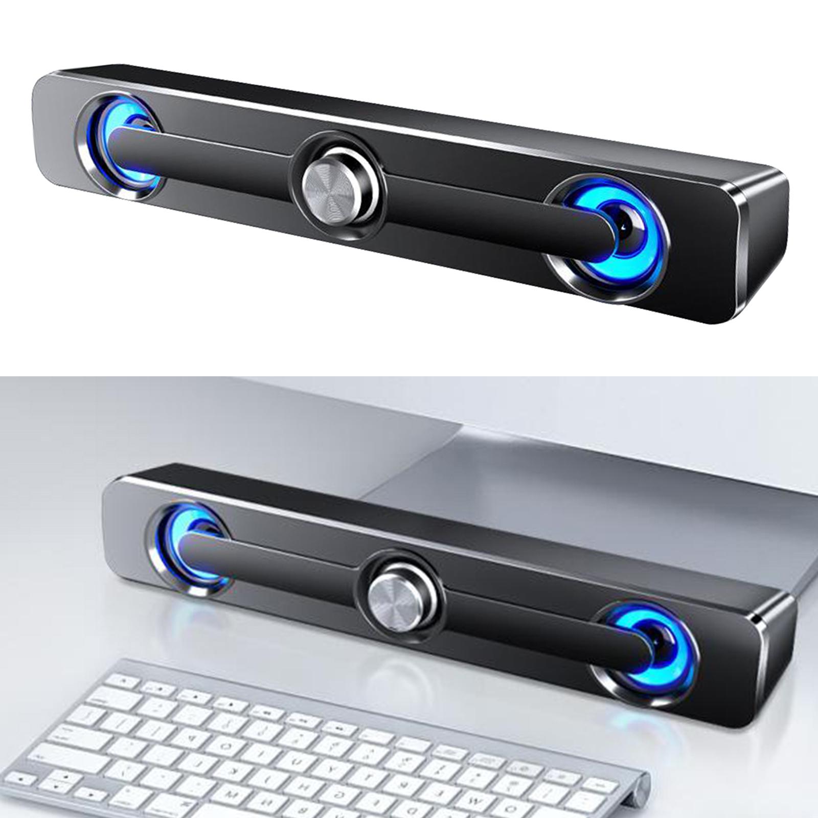 Computer Speakers, Wired Computer Sound Bar, Stereo USB Powered Mini Soundbar Speaker for PC Tablets Desktop Cellphone Laptop
