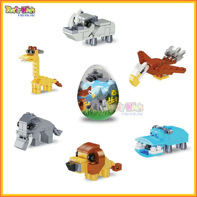Đồ chơi trứng lego động vật hoang dã, đồ chơi xếp hình
