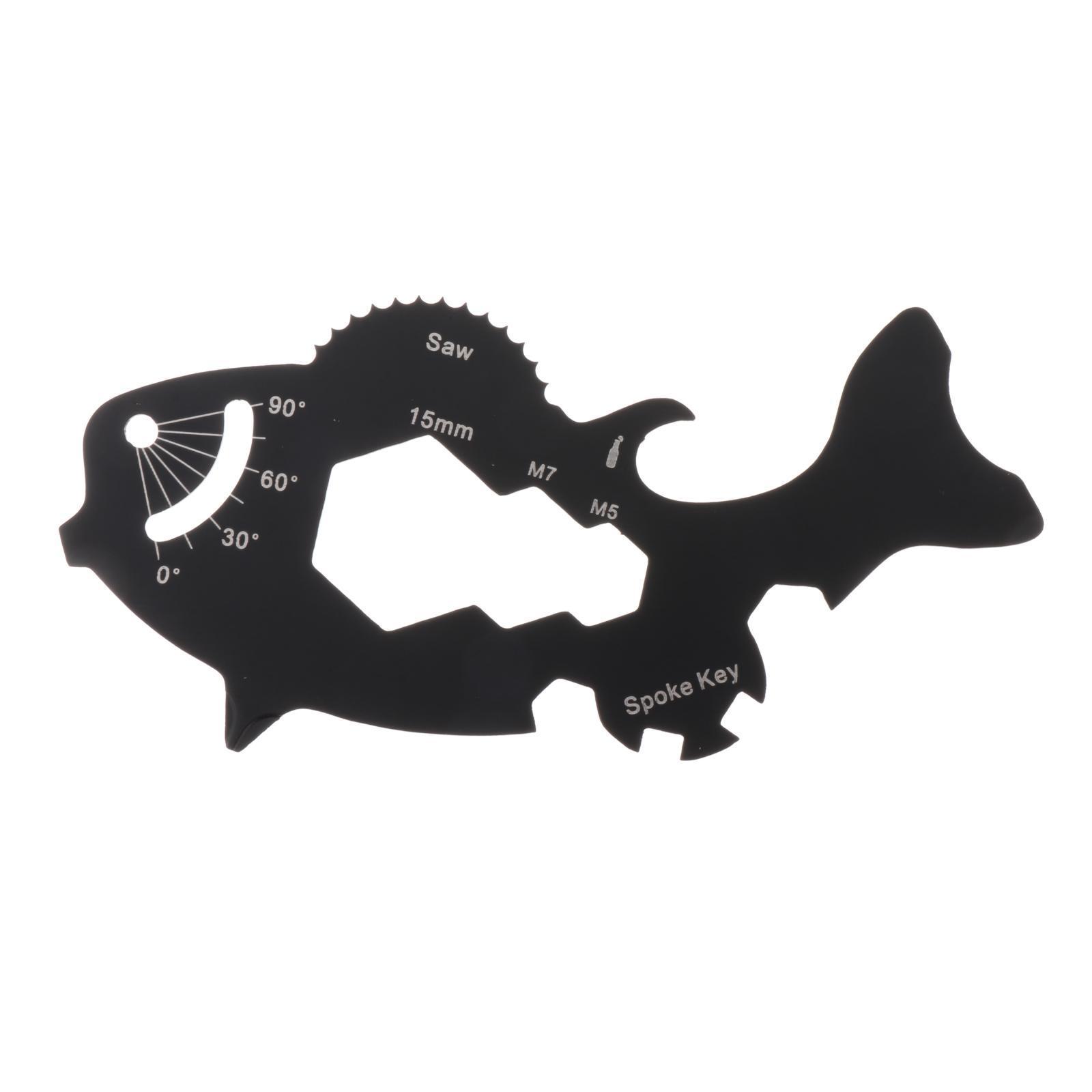 Portable Multitool Card Multi Tool Small 15 in 1 Bottle Opener Wrench Screw Driver Keyring for Survival, Biking, Outdoor Sports, Hiking