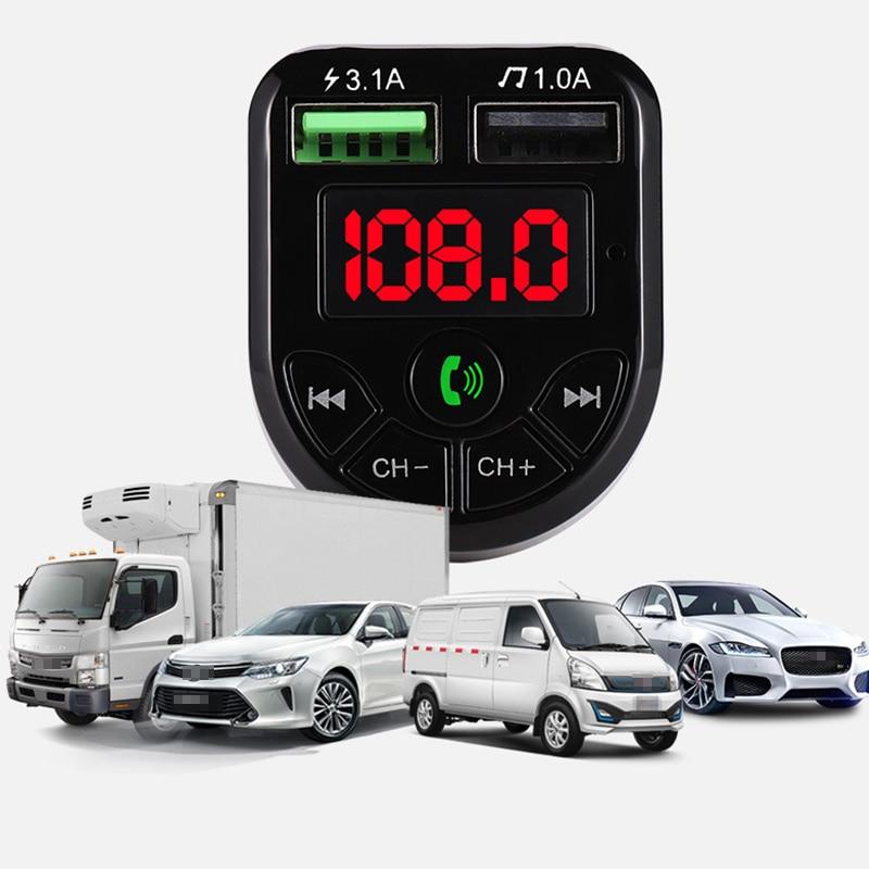 Bluetooth 5.0 FM Transmitter Car Kit MP3 Modulator Player Wireless Handsfree Audio Receiver Dual USB Fast Charger