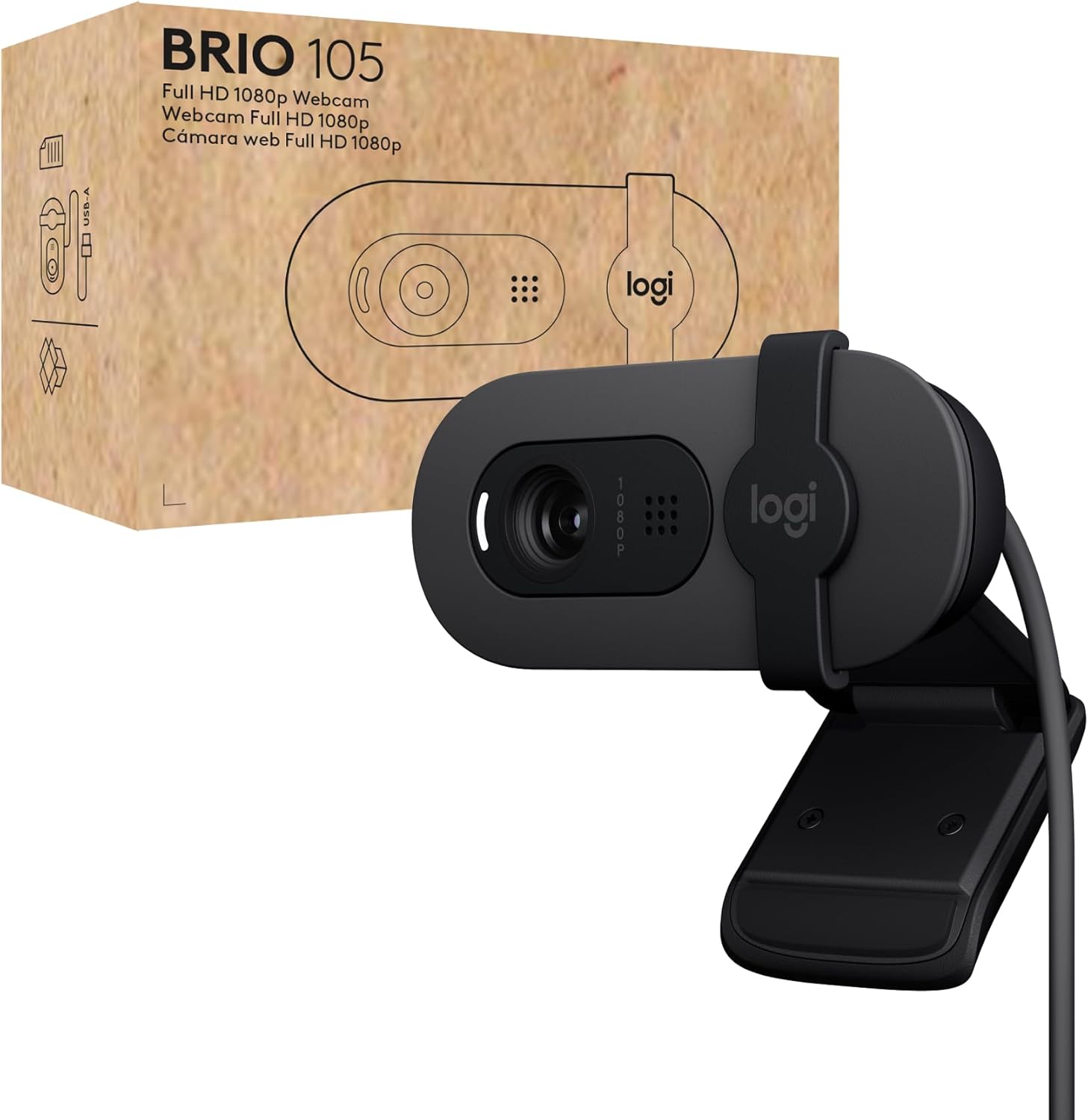 Webcam Logitech Brio 105 Full HD  - hàng chính hãng
