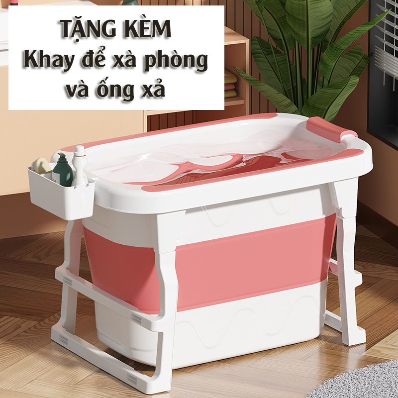 Bồn tắm gấp gọn, thau tắm nhựa PP chịu nhiệt, độ bền cao, có thể tắm từ 2-3 bé, có 2 nấc dành cho trẻ ( LOẠI Silicon Dày)