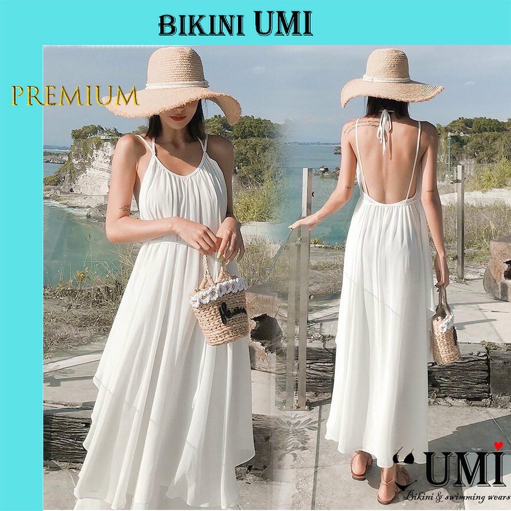 MAXI HỞ LƯNG CAO CẤP 2 MÀU TRẮNG + ĐỎ BIKINI STORE