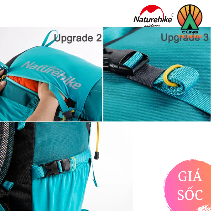 Balo Leo núi Trợ Lực Chuyên Dụng Dã Ngoại Dung Tích 45L Thoáng Khí NatureHike NH18Y045-Q