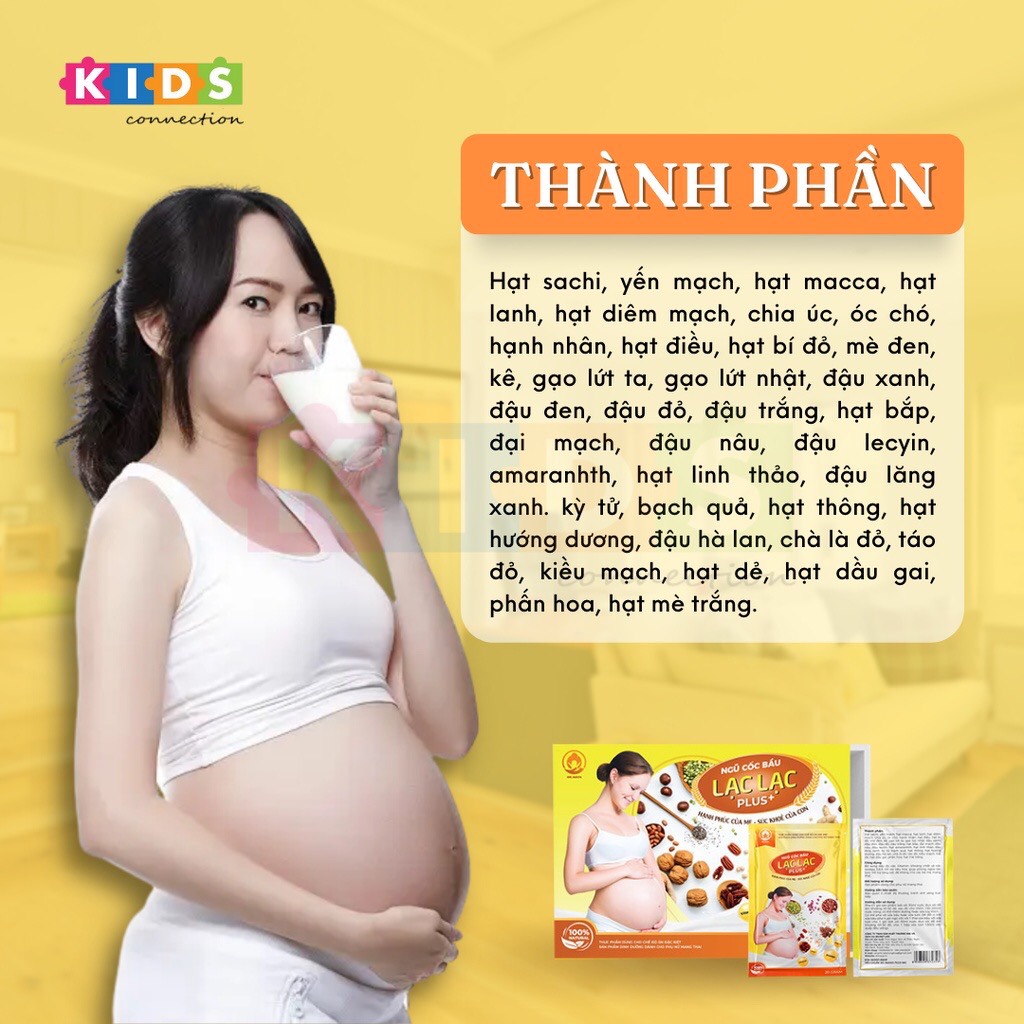 Ngũ cốc bầu Lạc Lạc plus hộp 30 gói/600gram - Tặng quà cho bé