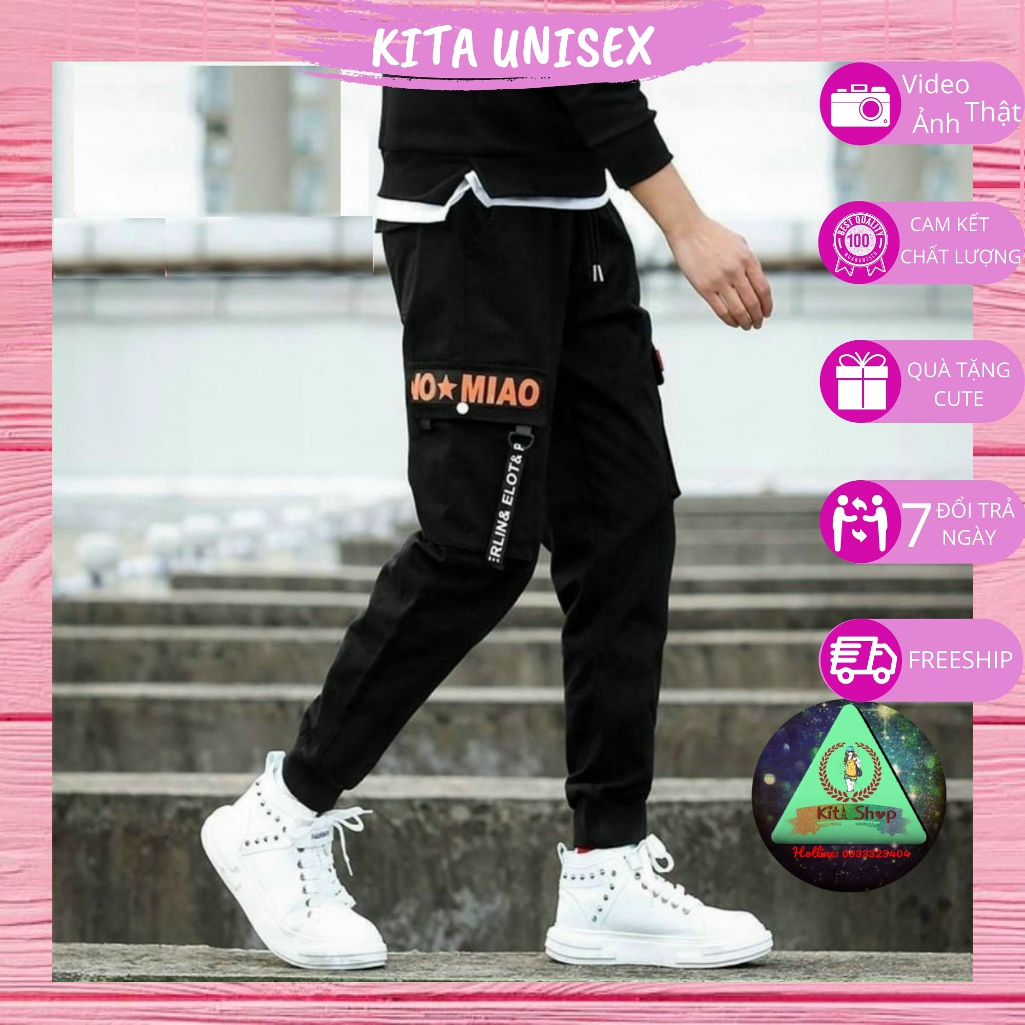 Quần Jogger Nam Nữ Unisex Túi Hộp Ulzzang Trẻ Trung Sành Điệu Năng Động Kita Unisex - MIAO - Video thật