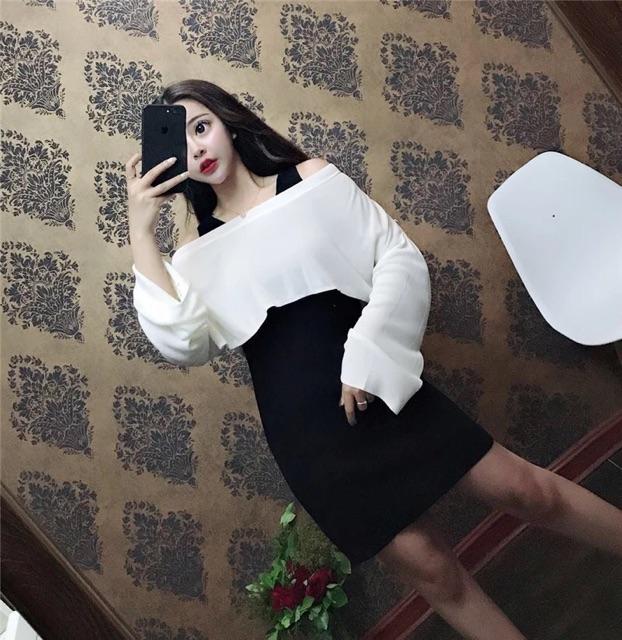 Set Áo Croptop Lệch Vai + Váy Ba Lỗ Body