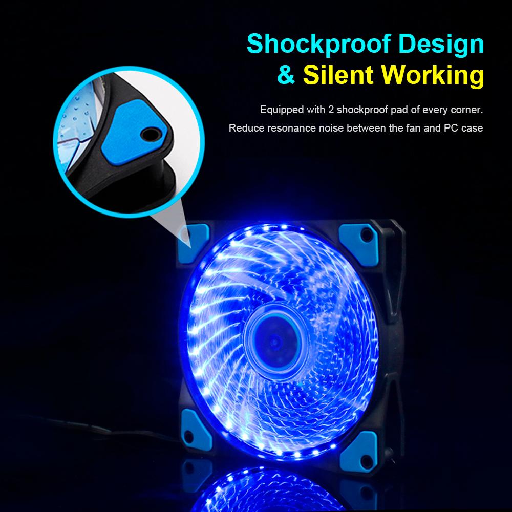 Quạt Case PC 12CM LED im lặng Gió mạnh