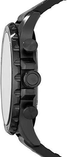 Fossil Men's Nate Quartz Stainless Steel and Leather Chronograph Watch, Color: Black (Model: JR1354