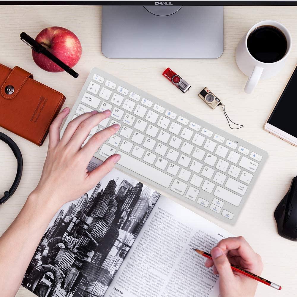 Tây Ban Nha Bluetooth Đèn Bàn Phím Di Động Slim Không Dây Bàn Phím Teclado Cho Mạc iPad iPhone IOS Android Windows Smart Tivi