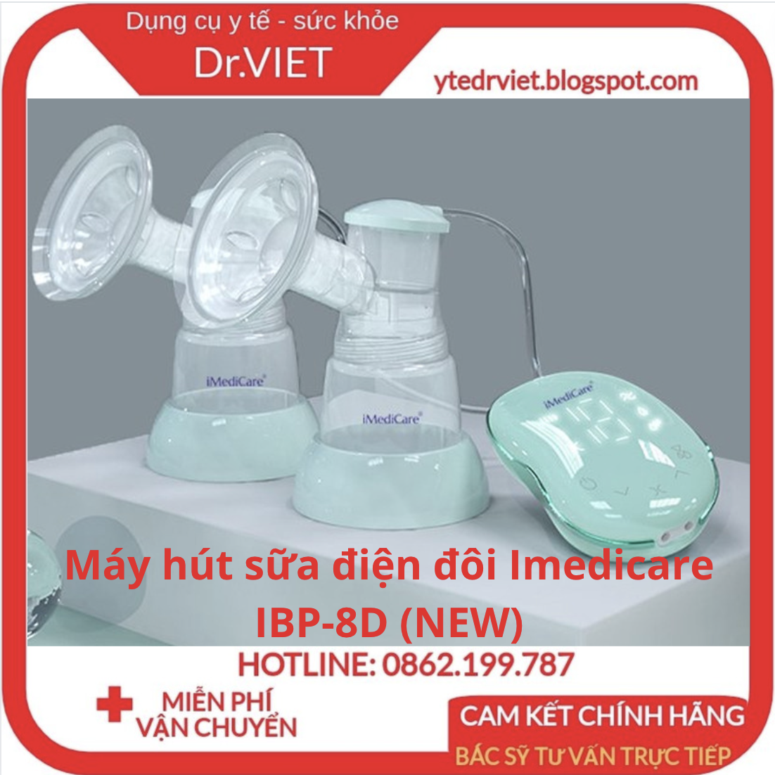 Máy hút sữa điện đôi Imedicare iBP-8D (NEW) (Hàng Chính Hãng)