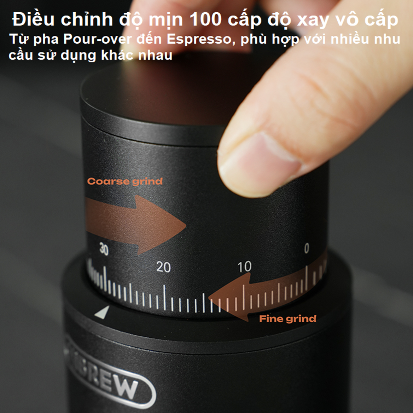 Máy xay hạt cà phê Espresso cầm tay, dùng pin thương hiệu Mỹ cao cấp HiBREW G5 MINI - Hàng chính hãng