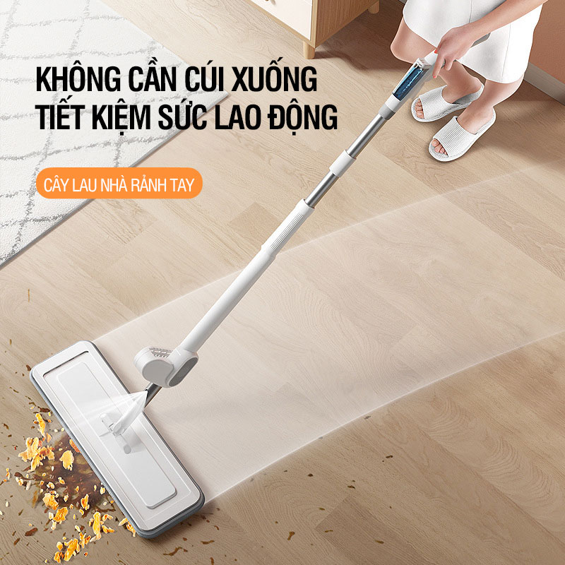 Cây lau nhà tự vắt phun sương xoay 360 độ lau sạch khô nhanh - Kitimop Spray Pro