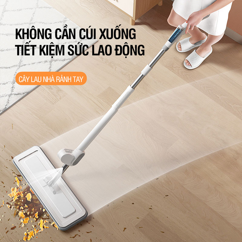 Cây lau nhà phun sương tự vắt xoay 360 độ lau sạch khô nhanh - Kitimop Spray Pro