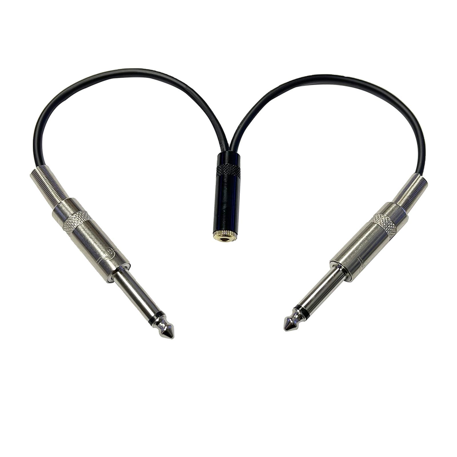 3.5mm 1/8" Female to 2 x 6.35mm 1/4" Male Cable Copper Shell for Headphones